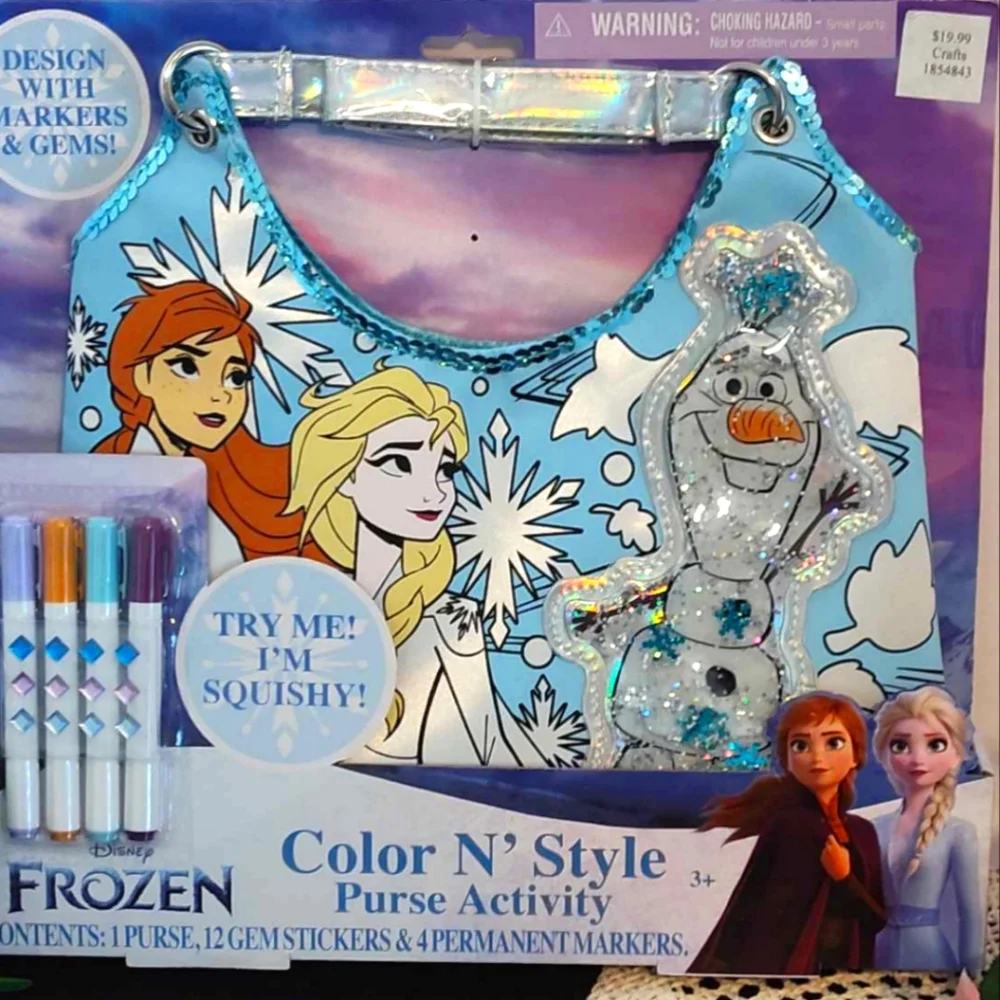 Disney's Frozen Color N' Style Activity Purse NWT